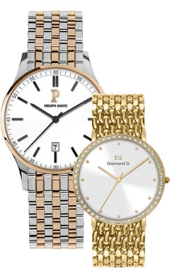 Đồng hồ Philippe Auguste PA5005J + Diamond D DD6002D